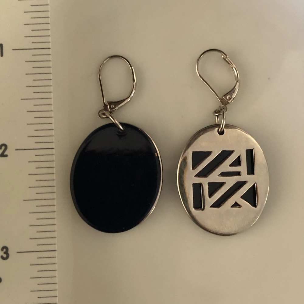 Oval disc earrings - Picture 4 of 6